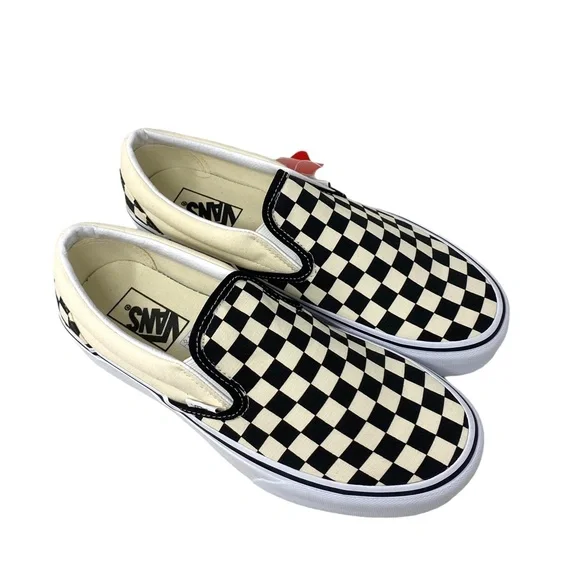 VANS Classic Slip On Platform Canvas Check Women's Black Shoes Skate VN00018EBWW - Picture 3 of 9
